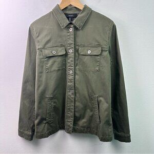 Forever 21 Shacket Green Button Up Long Sleeve Size Medium